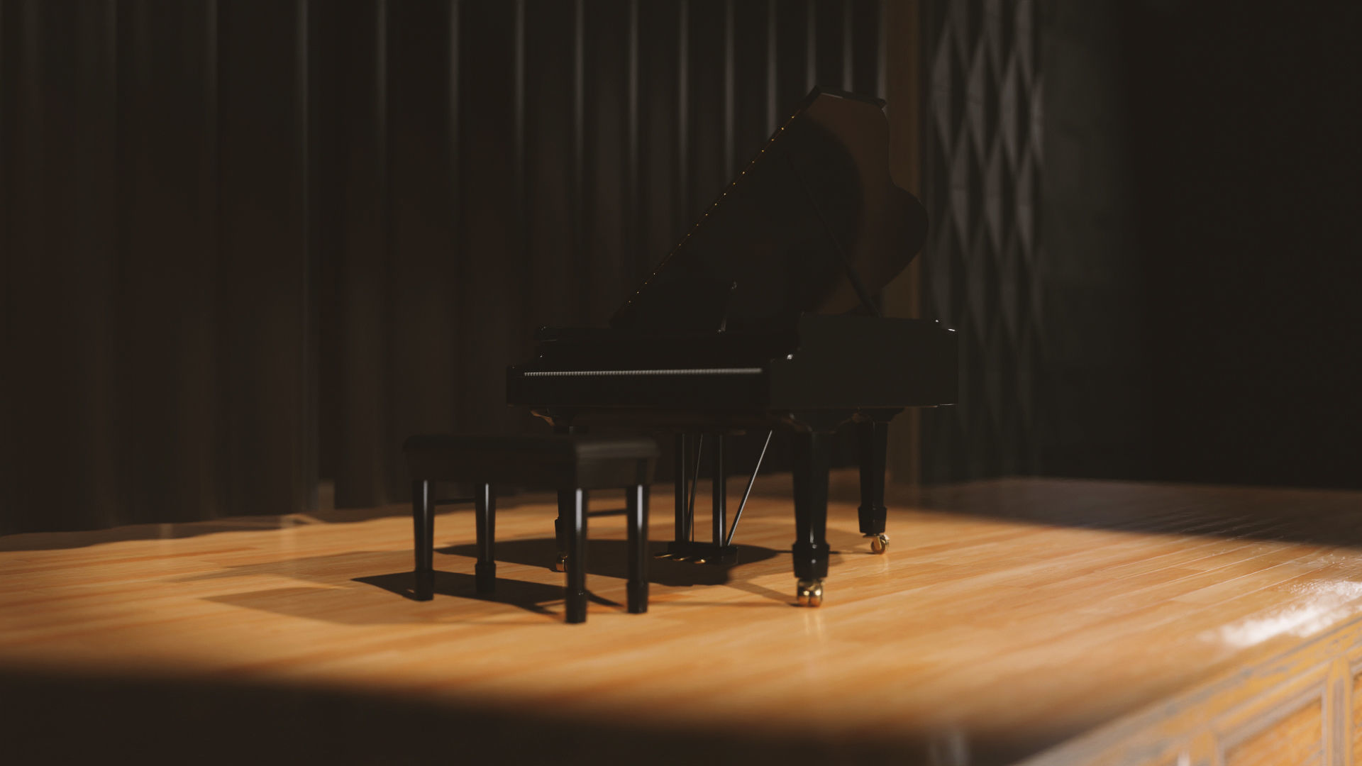 Grand Piano Low-poly 3D model_3