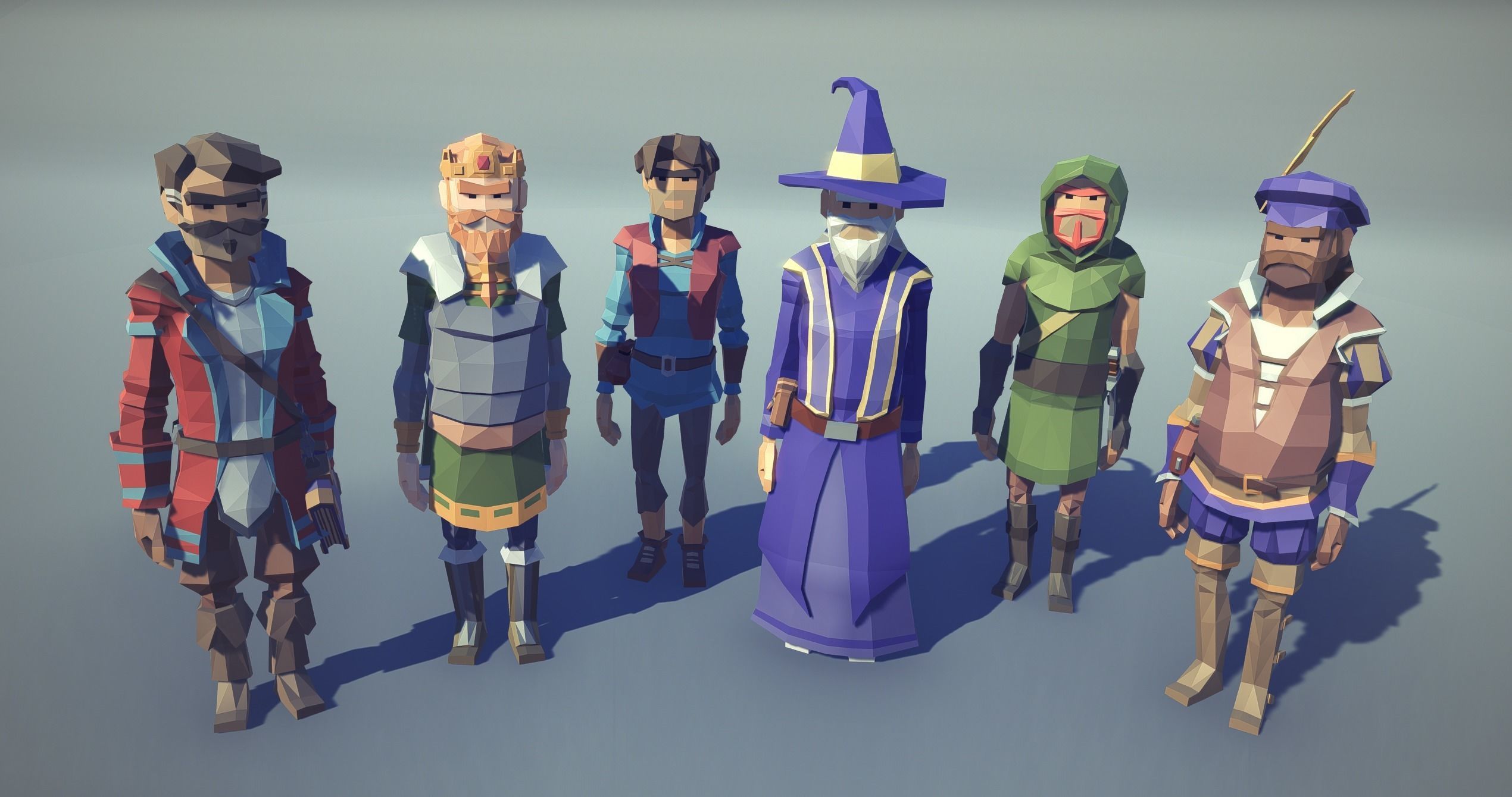POLYGON - Fantasy Characters Pack Low-poly 3D model_3