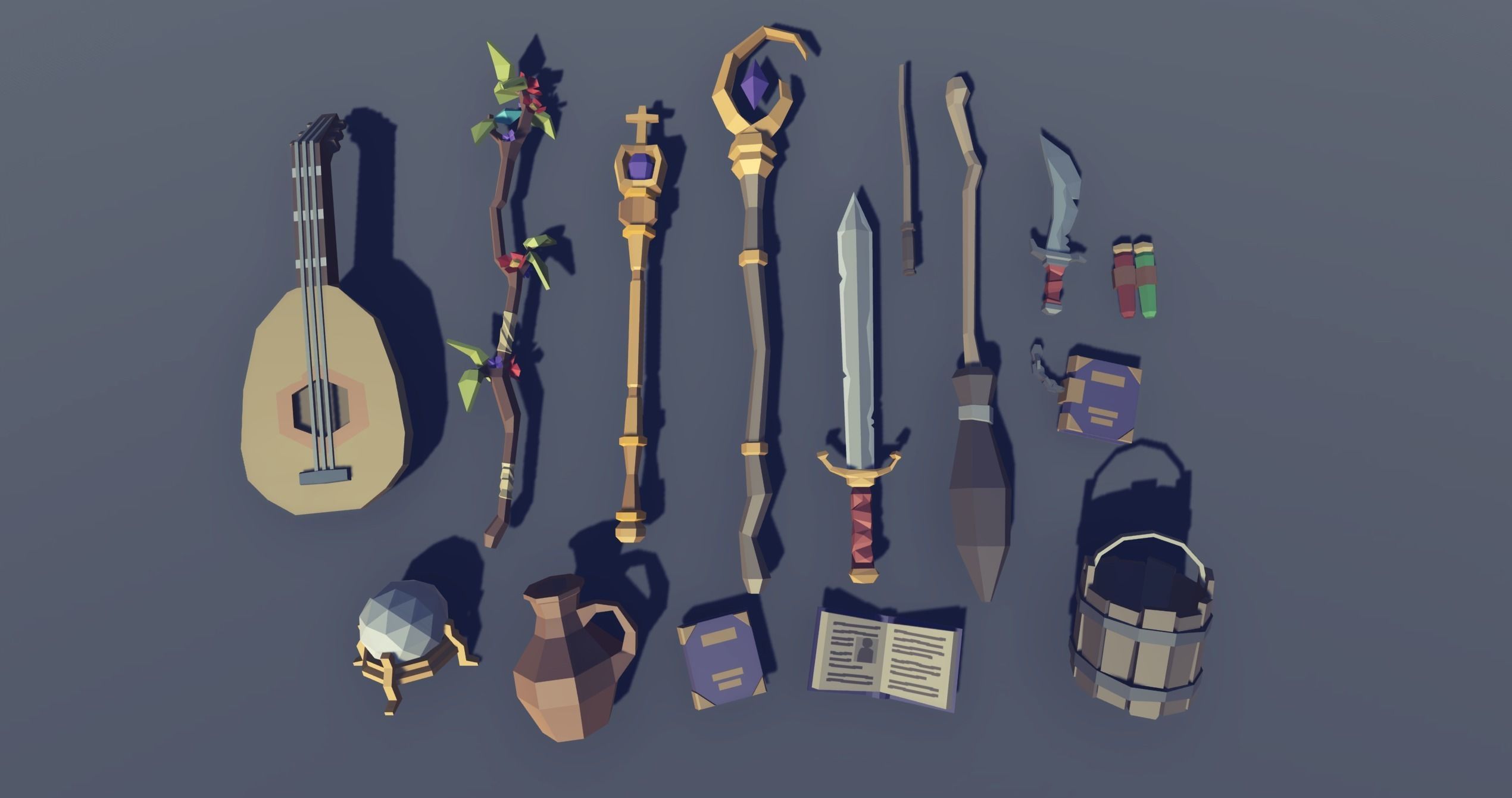 POLYGON - Fantasy Characters Pack Low-poly 3D model_5