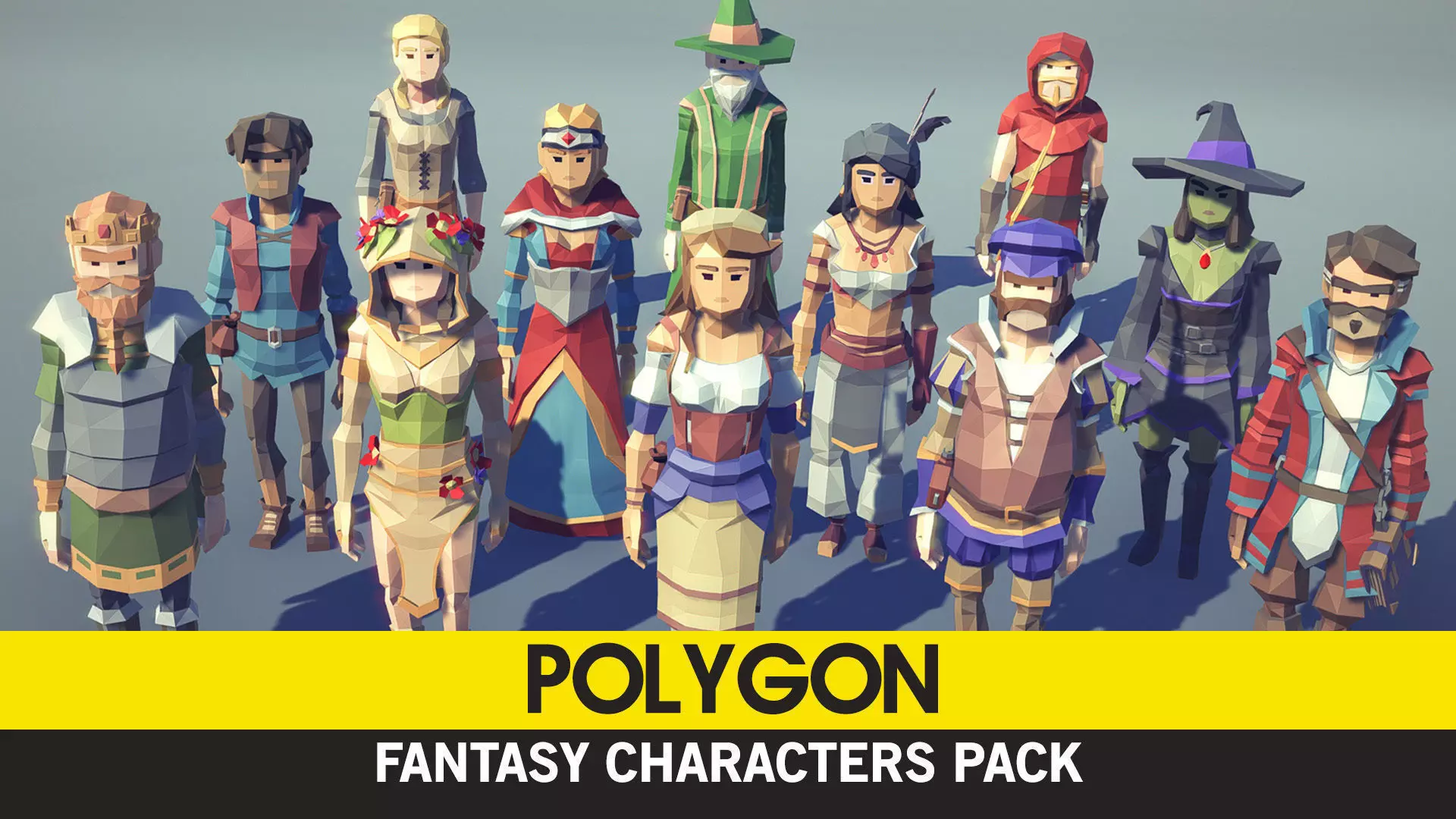 POLYGON - Fantasy Characters Pack Low-poly 3D model_0