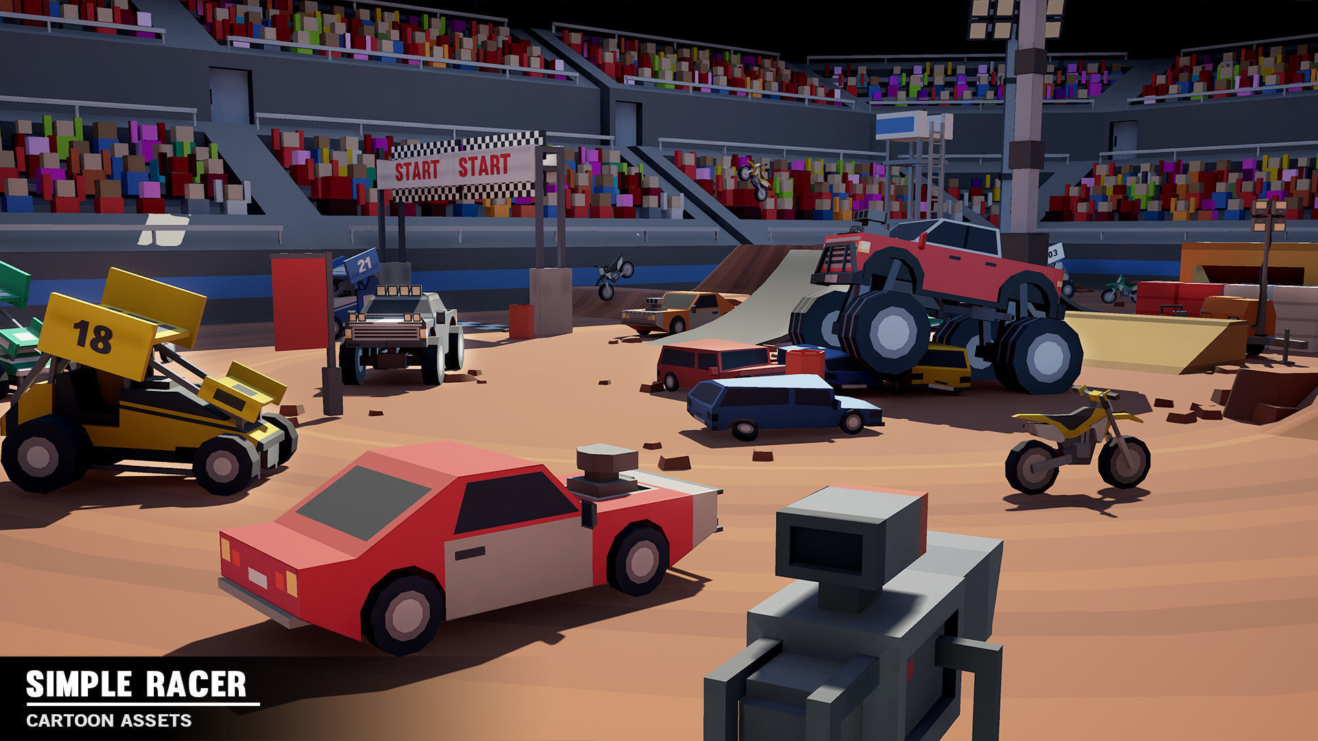 Simple Racer - Cartoon Assets Low-poly 3D model_2