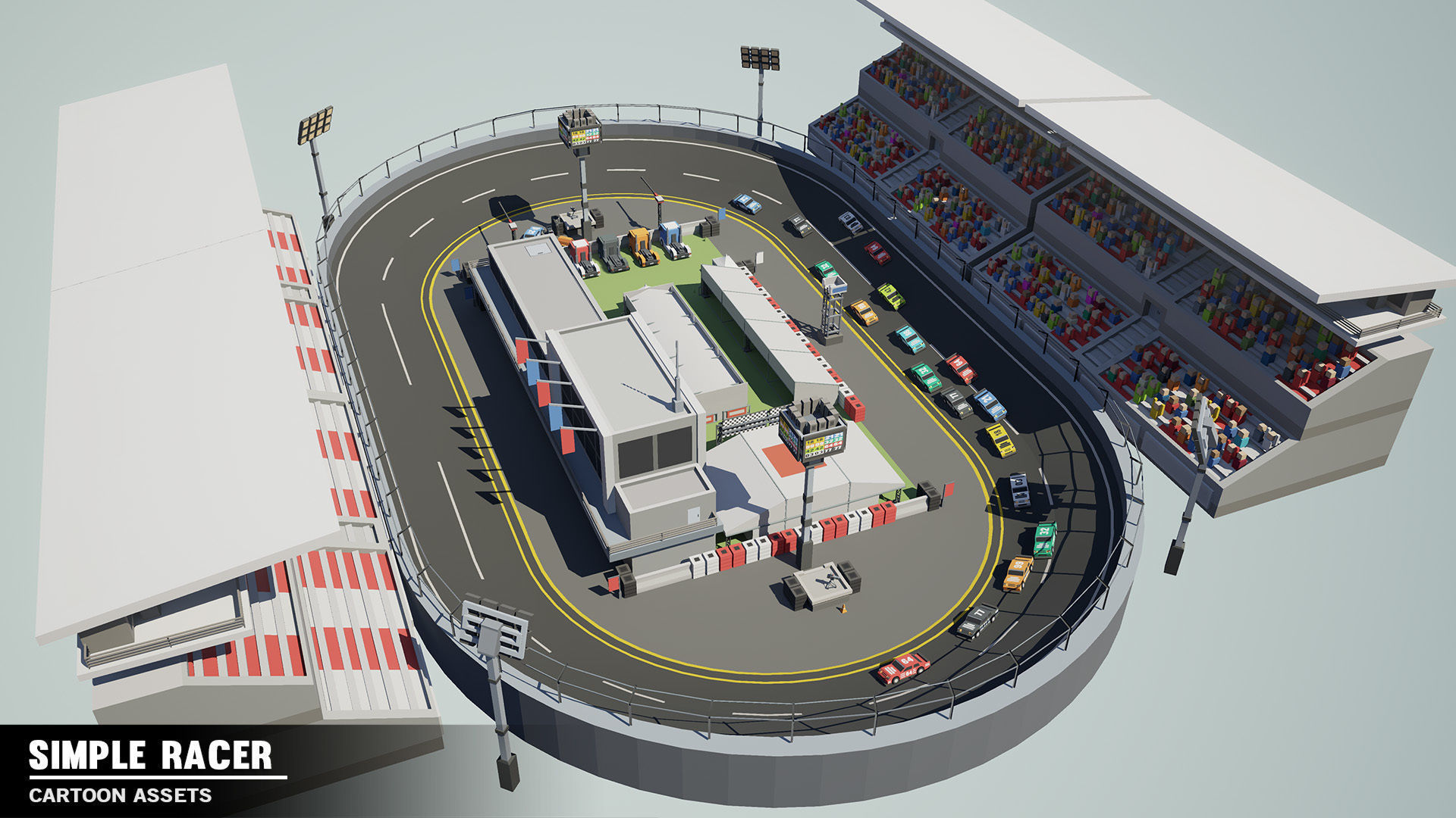 Simple Racer - Cartoon Assets Low-poly 3D model_7