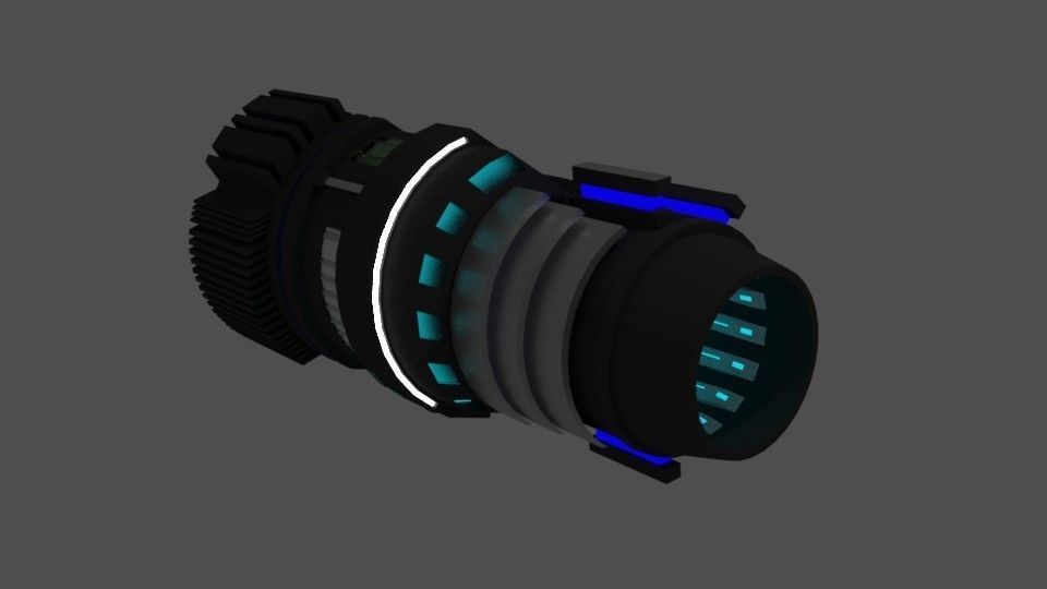 Scifi Cannon Low-poly 3D model_2