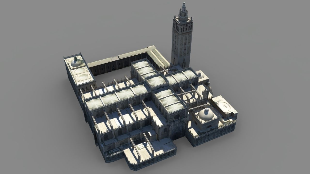 Spanish Cathedral Low-poly 3D model_4