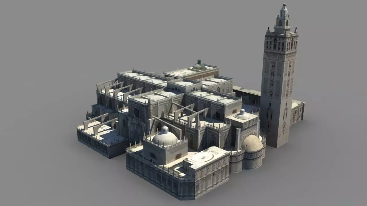 Spanish Cathedral Low-poly 3D model_0