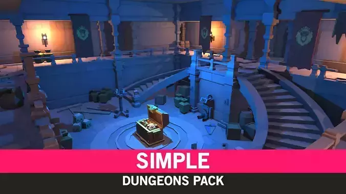 Simple Dungeons - Cartoon Assets Low-poly 3D model