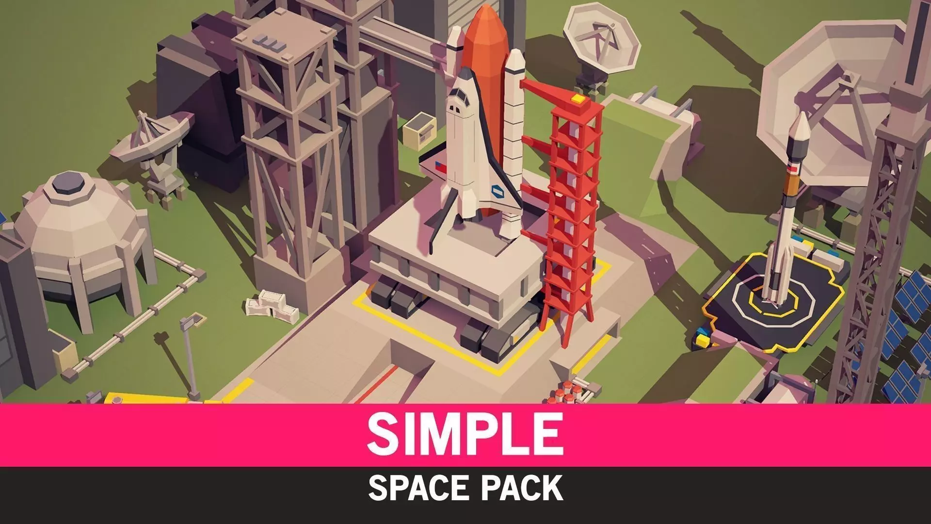 Simple Space - Cartoon Assets Low-poly 3D model