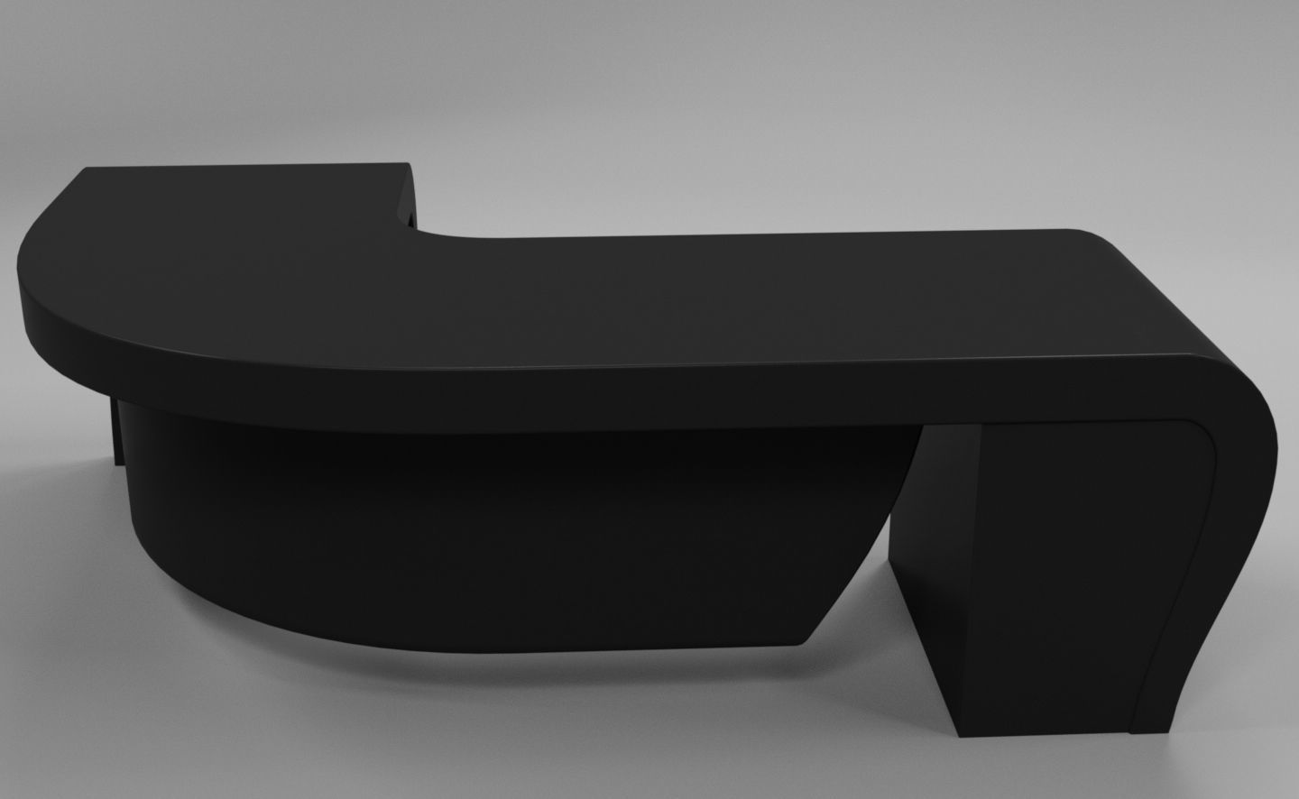Office Desk - Curved 3D model_3