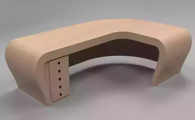 Office Desk - Curved 3D model