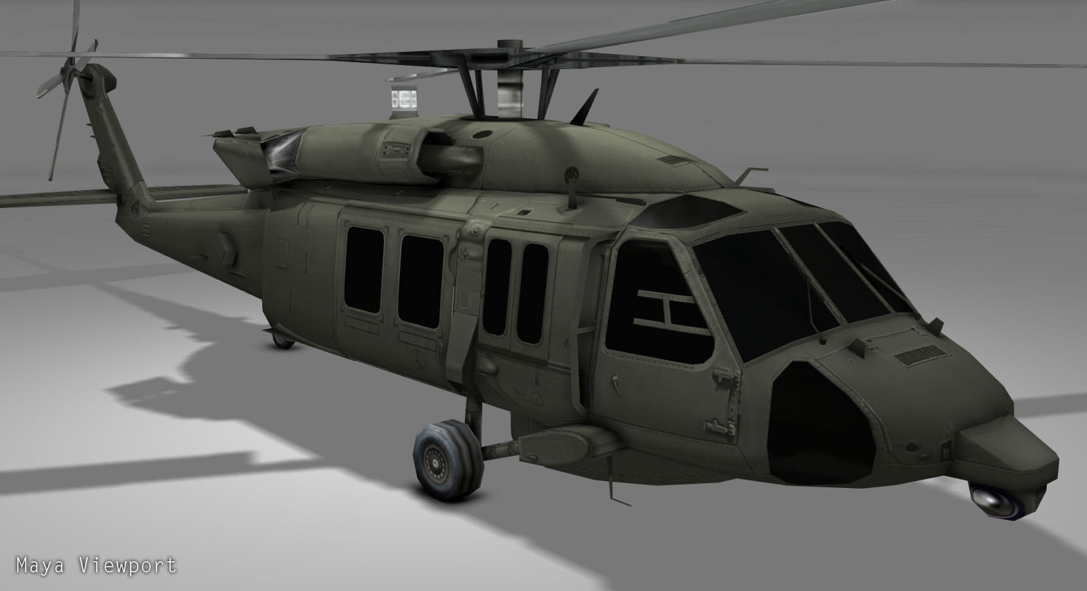SH60 Helicopter Low-poly 3D model_3