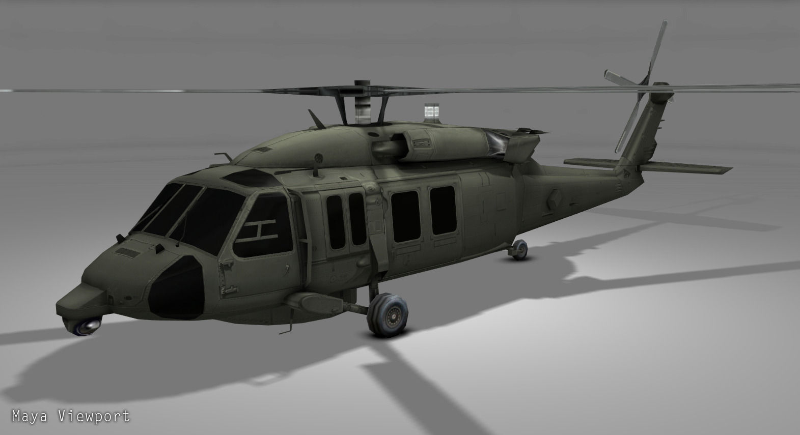 SH60 Helicopter Low-poly 3D model_4