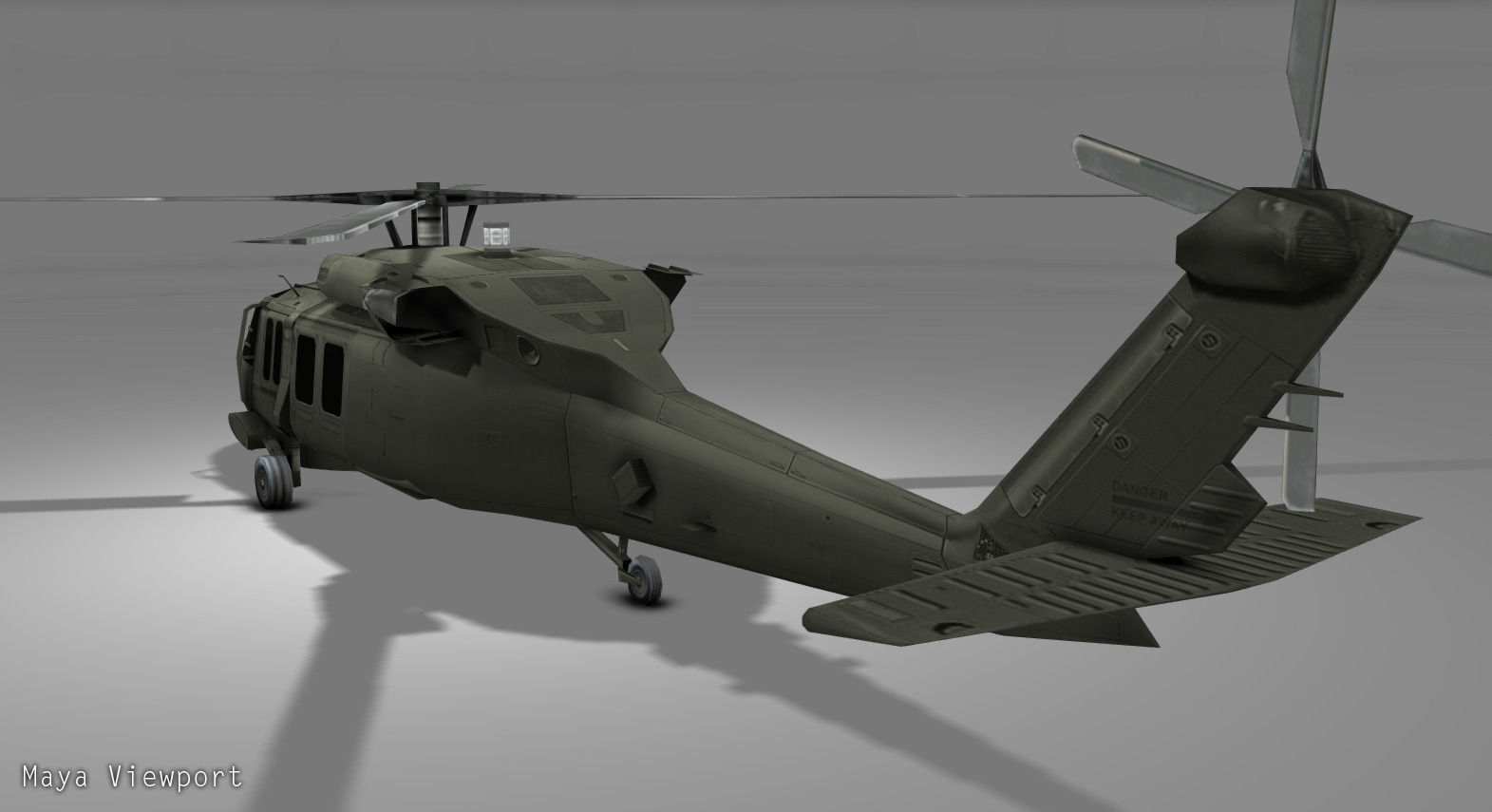 SH60 Helicopter Low-poly 3D model_6