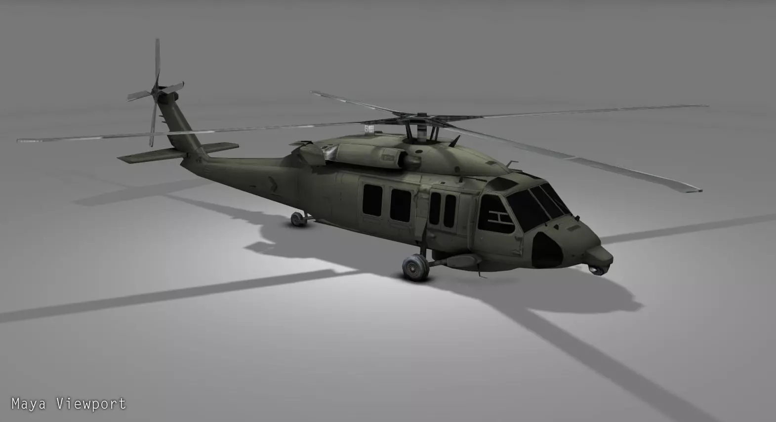 SH60 Helicopter Low-poly 3D model_0