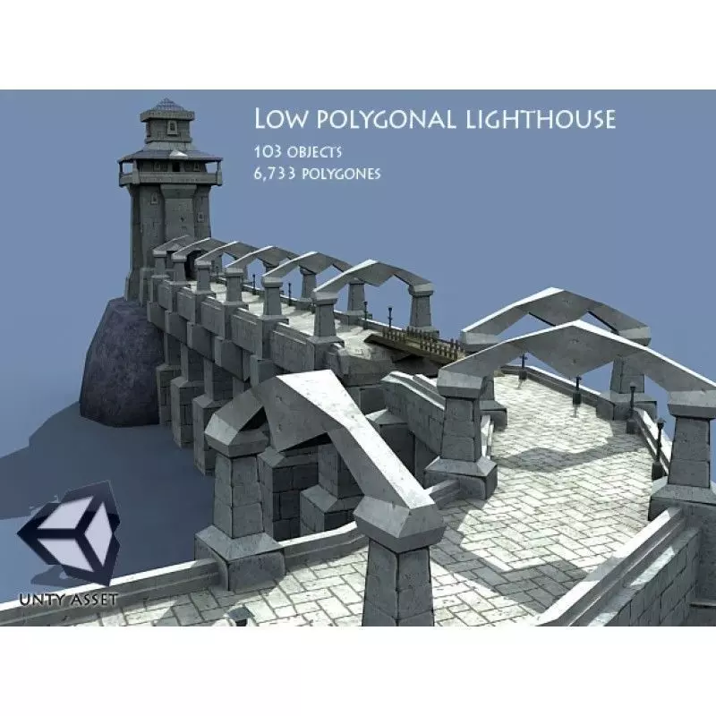 Ancient Lighthouse Low-poly 3D model