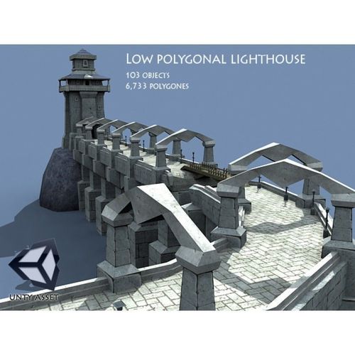Ancient Lighthouse Low-poly 3D model