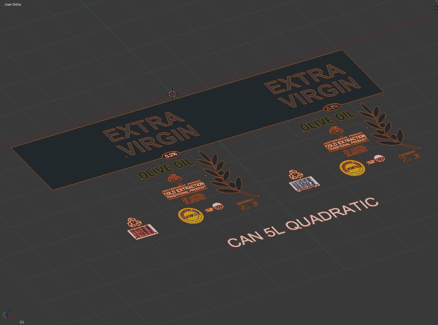 Olive Oil Can Set 3D model_25