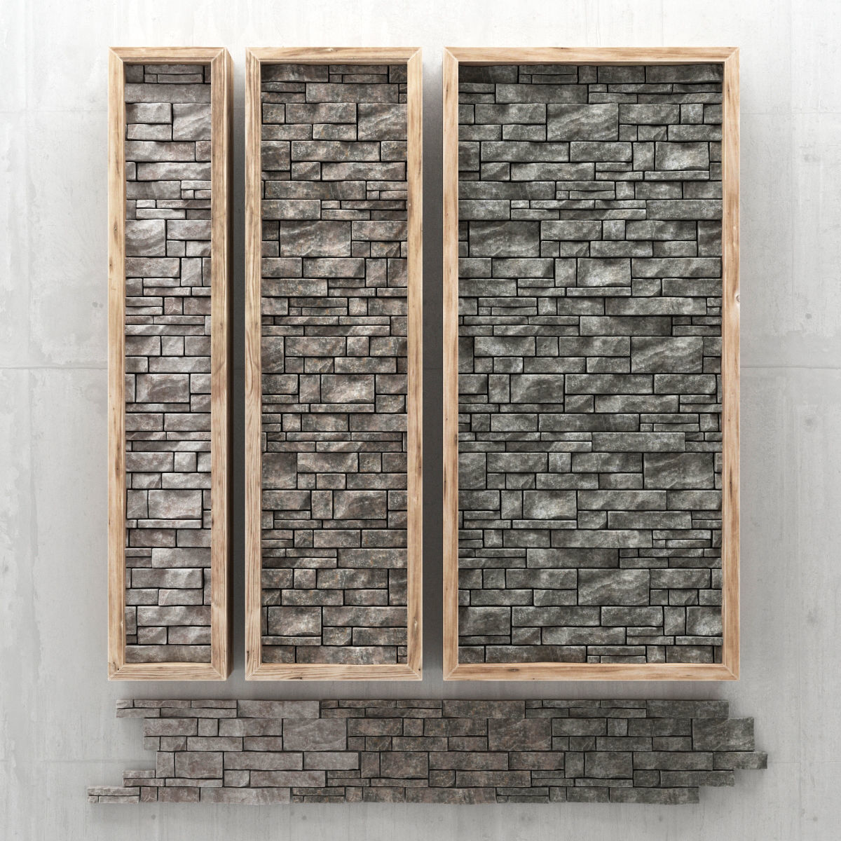 Panel stone decor 3D model_1