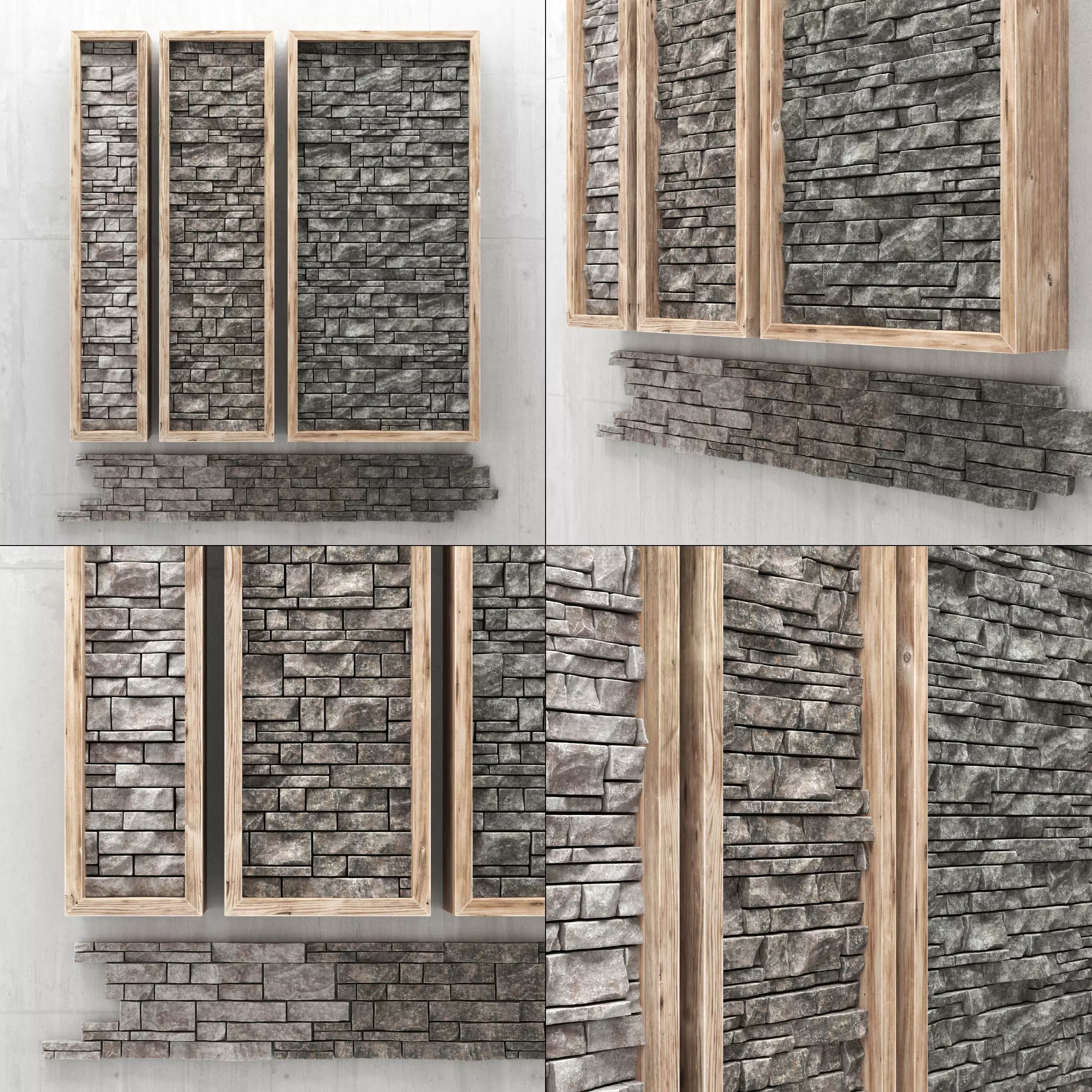 Panel stone decor 3D model_0