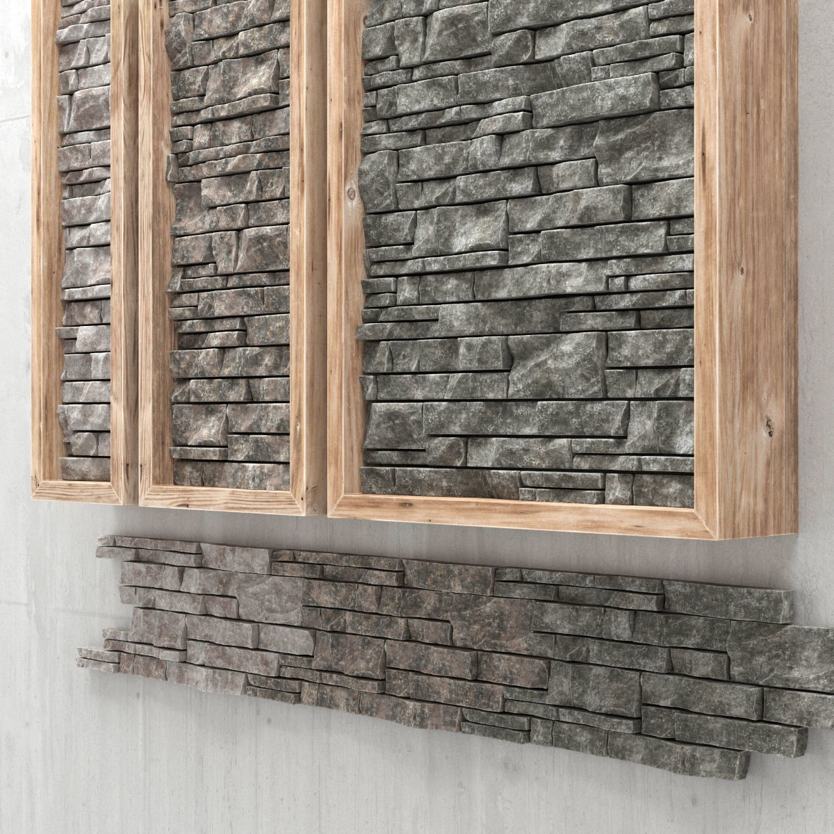 Panel stone decor 3D model_2