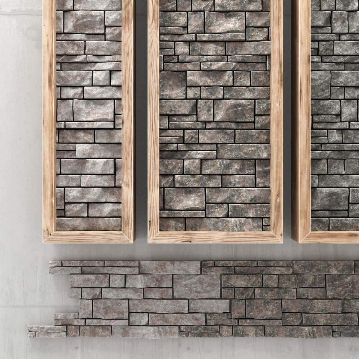 Panel stone decor 3D model_3