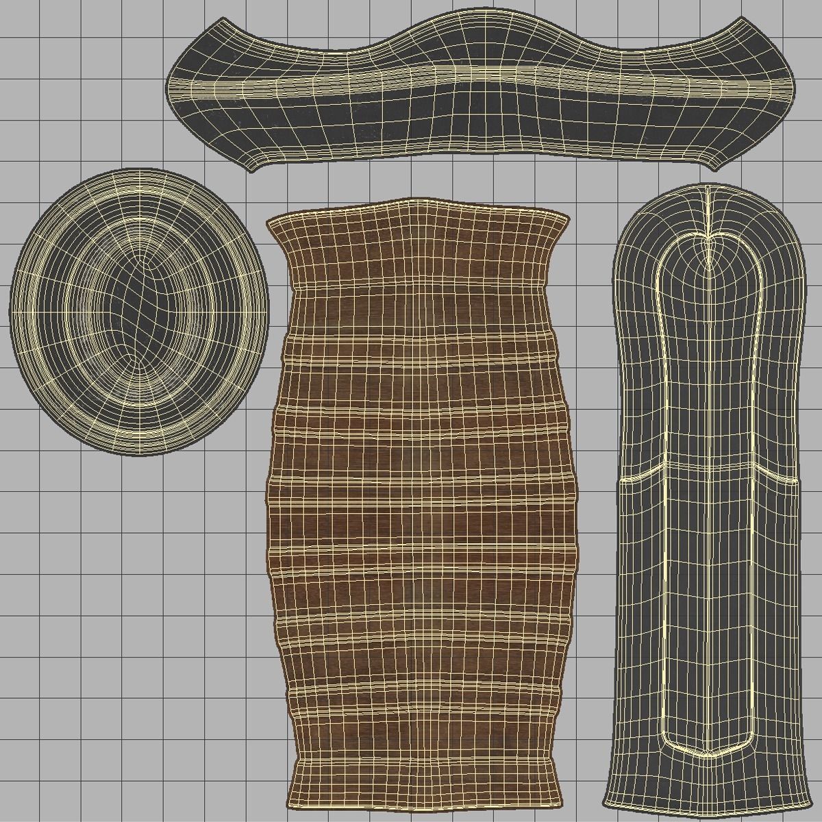 Knife two swords Low-poly 3D model_7