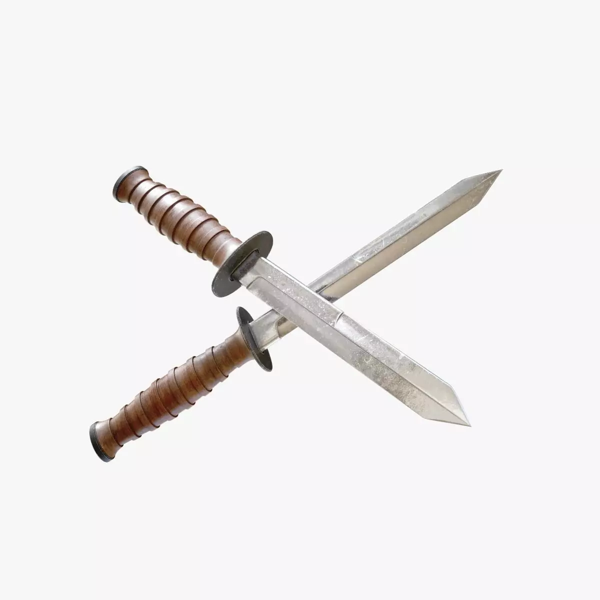 Knife two swords Low-poly 3D model_0