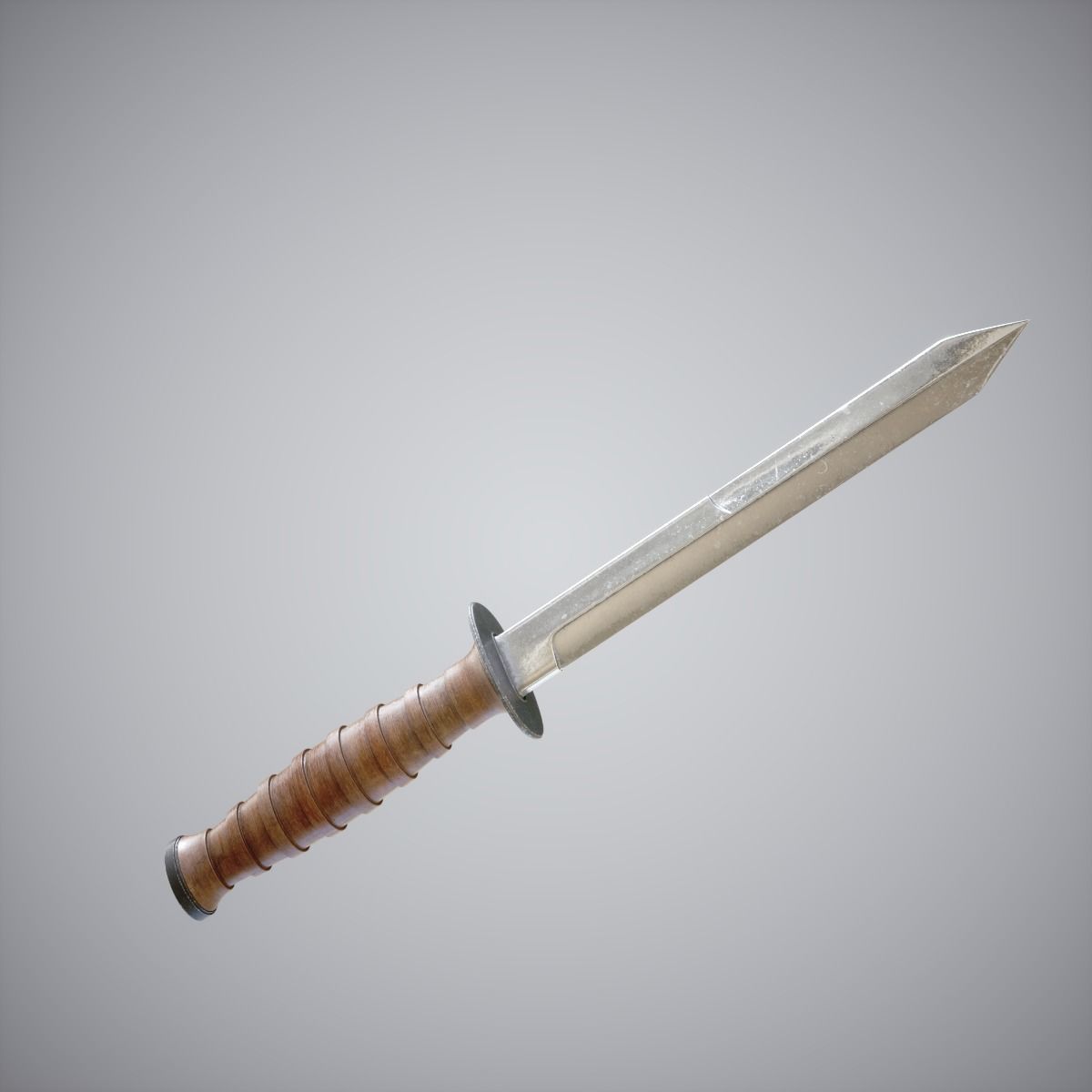 Knife two swords Low-poly 3D model_1