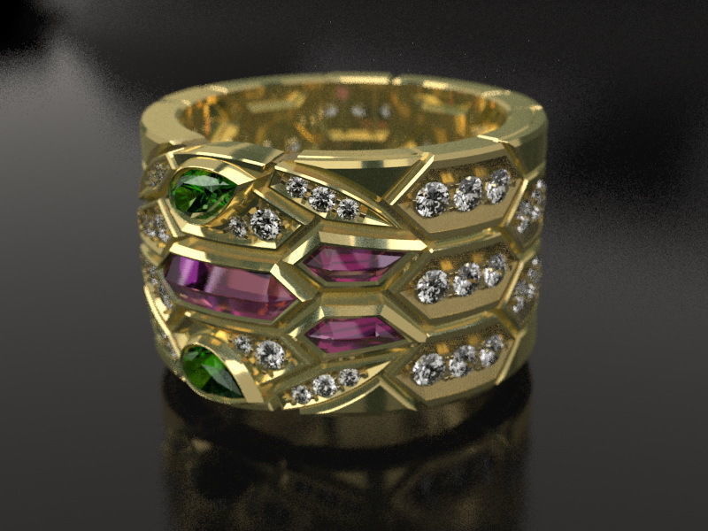 Serpenty Ring 3D print model_5