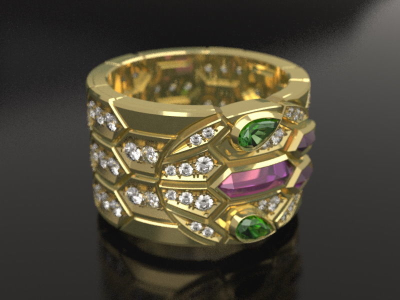 Serpenty Ring 3D print model_3