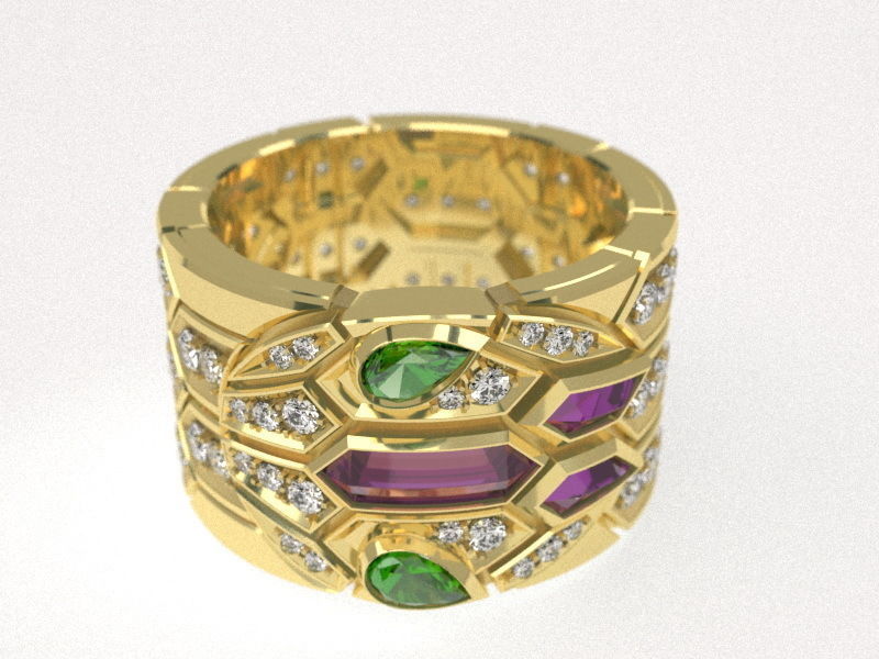 Serpenty Ring 3D print model_2