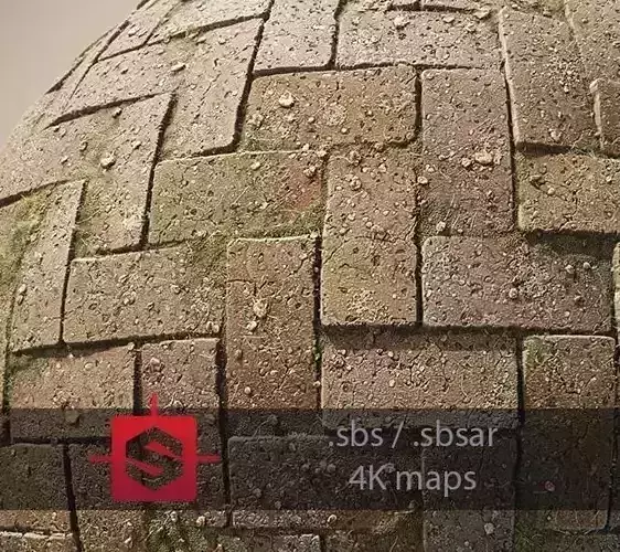 Interlocking Pavements Tileable PBR Material