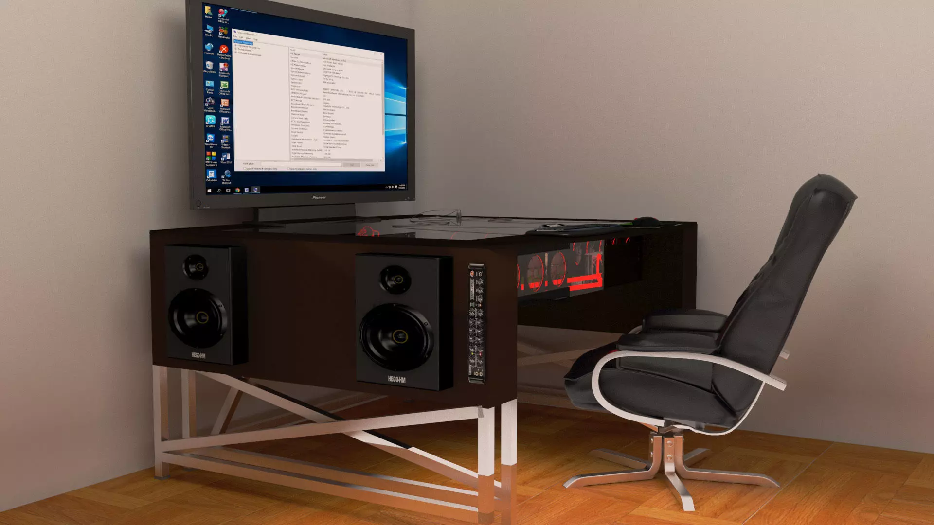 Mod computer case desk 3D model_0