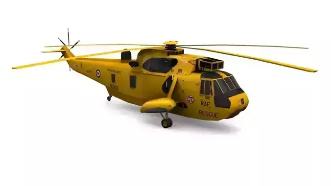 Sea King MK4 helicopter Low-poly 3D model