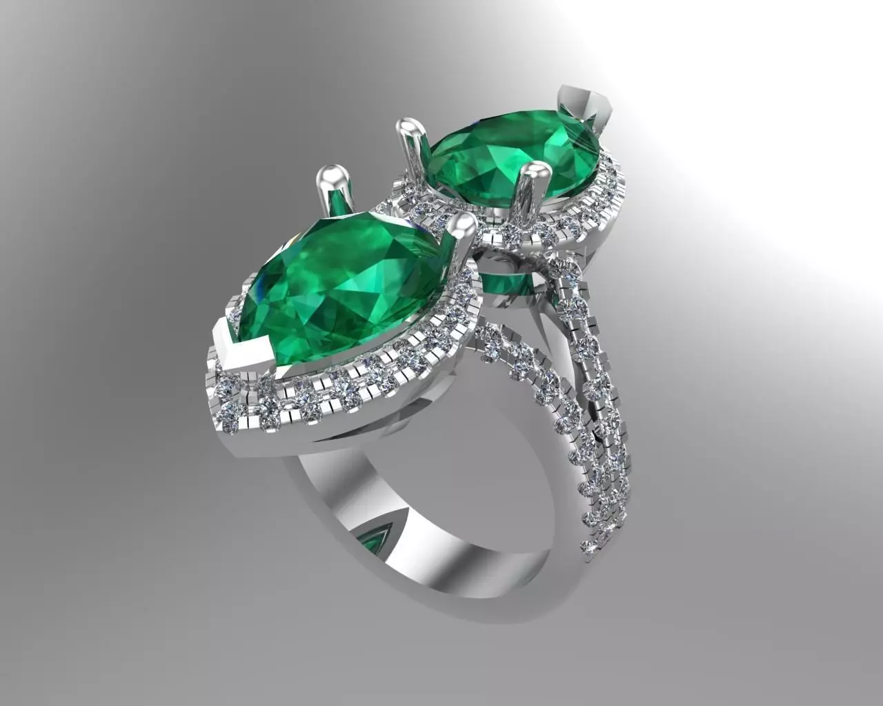 Diamond Pear golden rings NN101 3D print model
