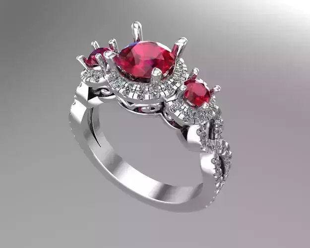 Three stones golden rings NN102