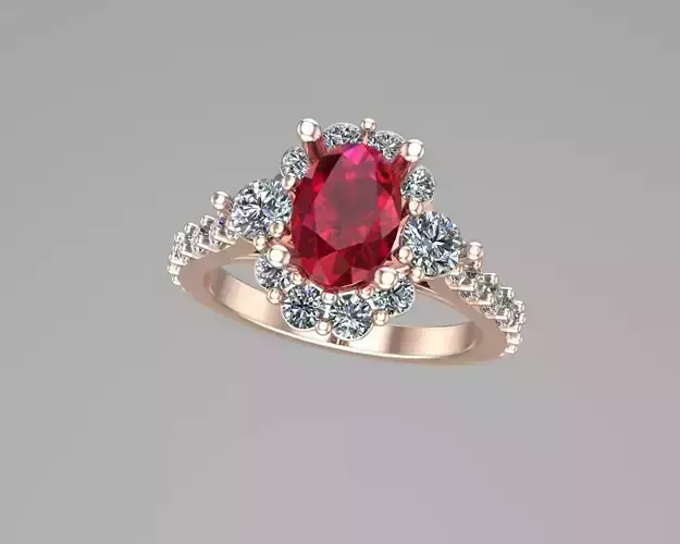 Oval diamond golden rings NN106