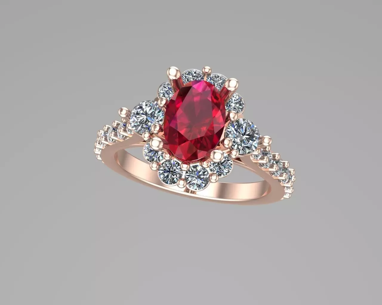 Oval diamond golden rings NN106 3D print model