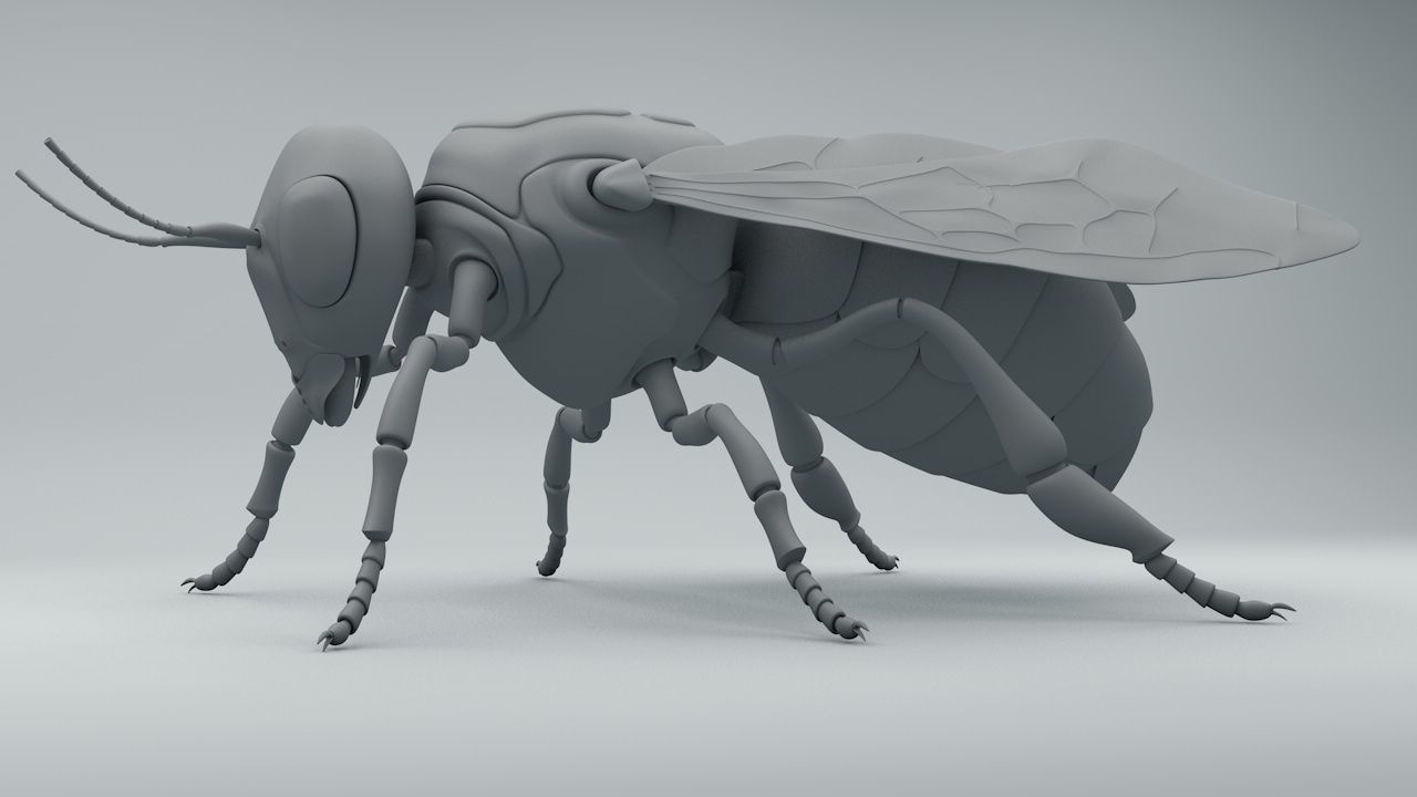 Bee SubDiv 3D model_1