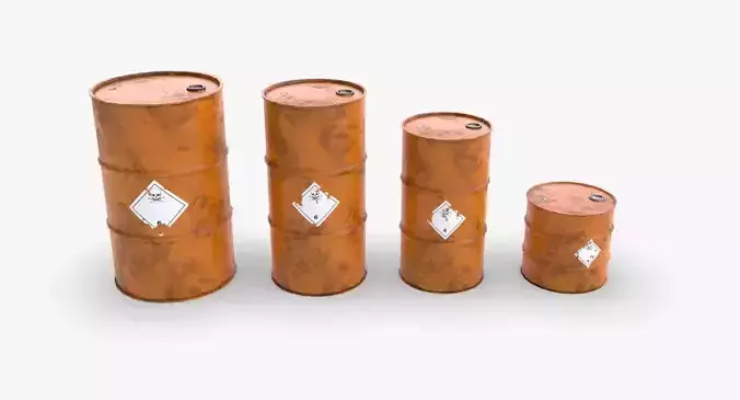 Chemical barrels Low-poly 3D model