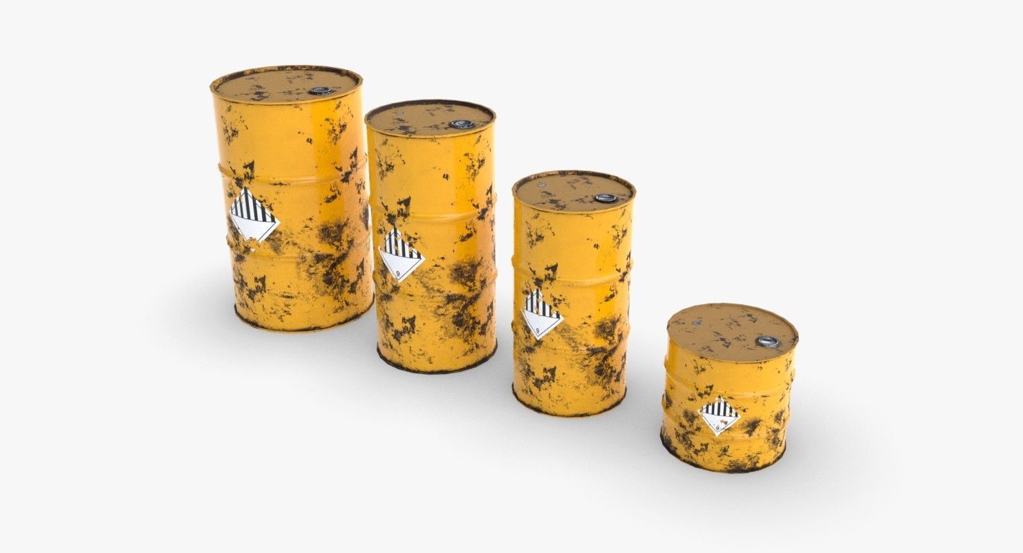 Chemical barrels Low-poly 3D model_1