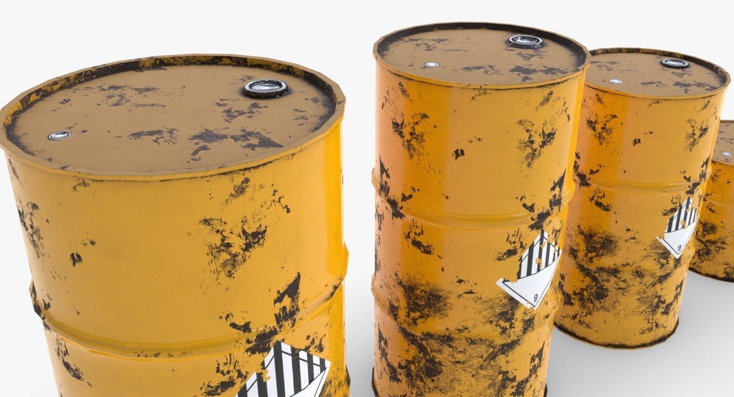 Chemical barrels Low-poly 3D model_8