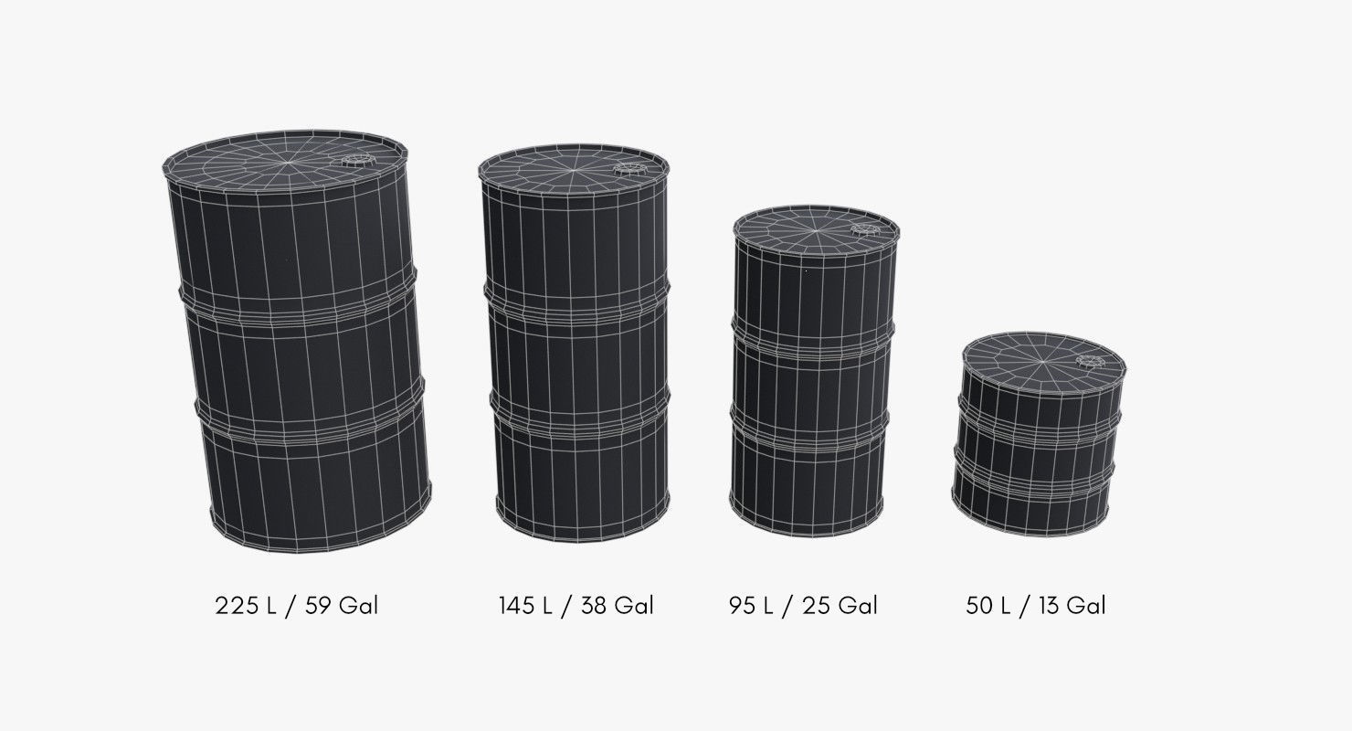Chemical barrels Low-poly 3D model_18