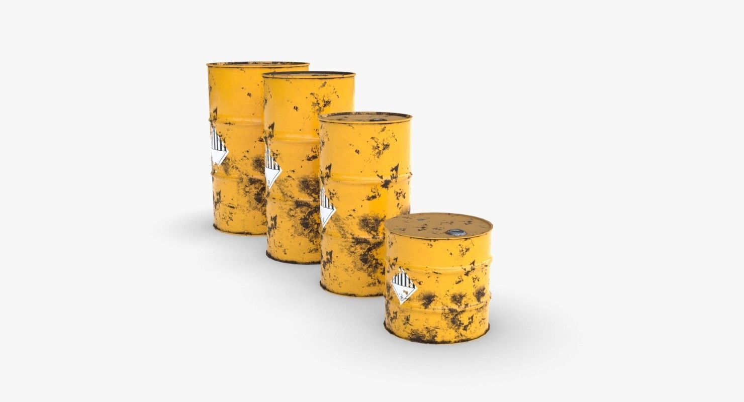 Chemical barrels Low-poly 3D model_2