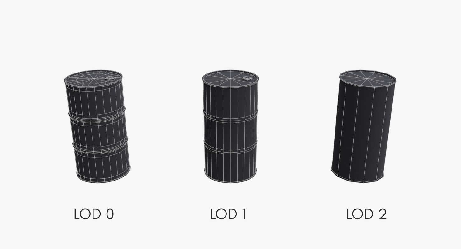 Chemical barrels Low-poly 3D model_21