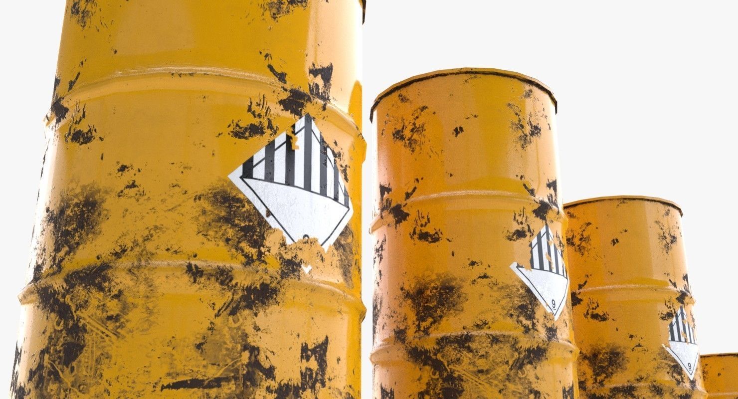 Chemical barrels Low-poly 3D model_9
