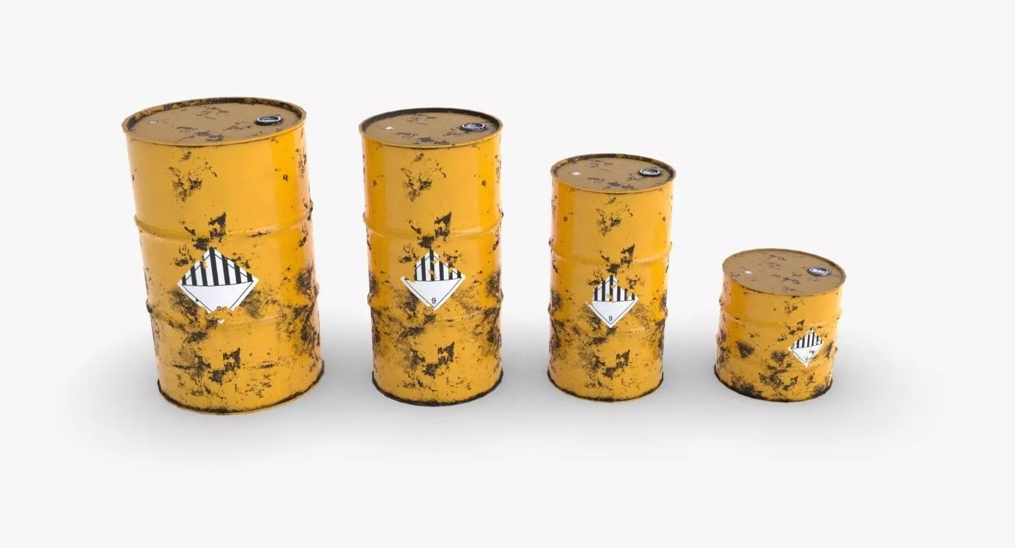 Chemical barrels Low-poly 3D model_0