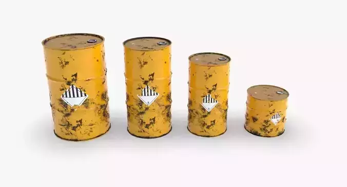 Chemical barrels Low-poly 3D model