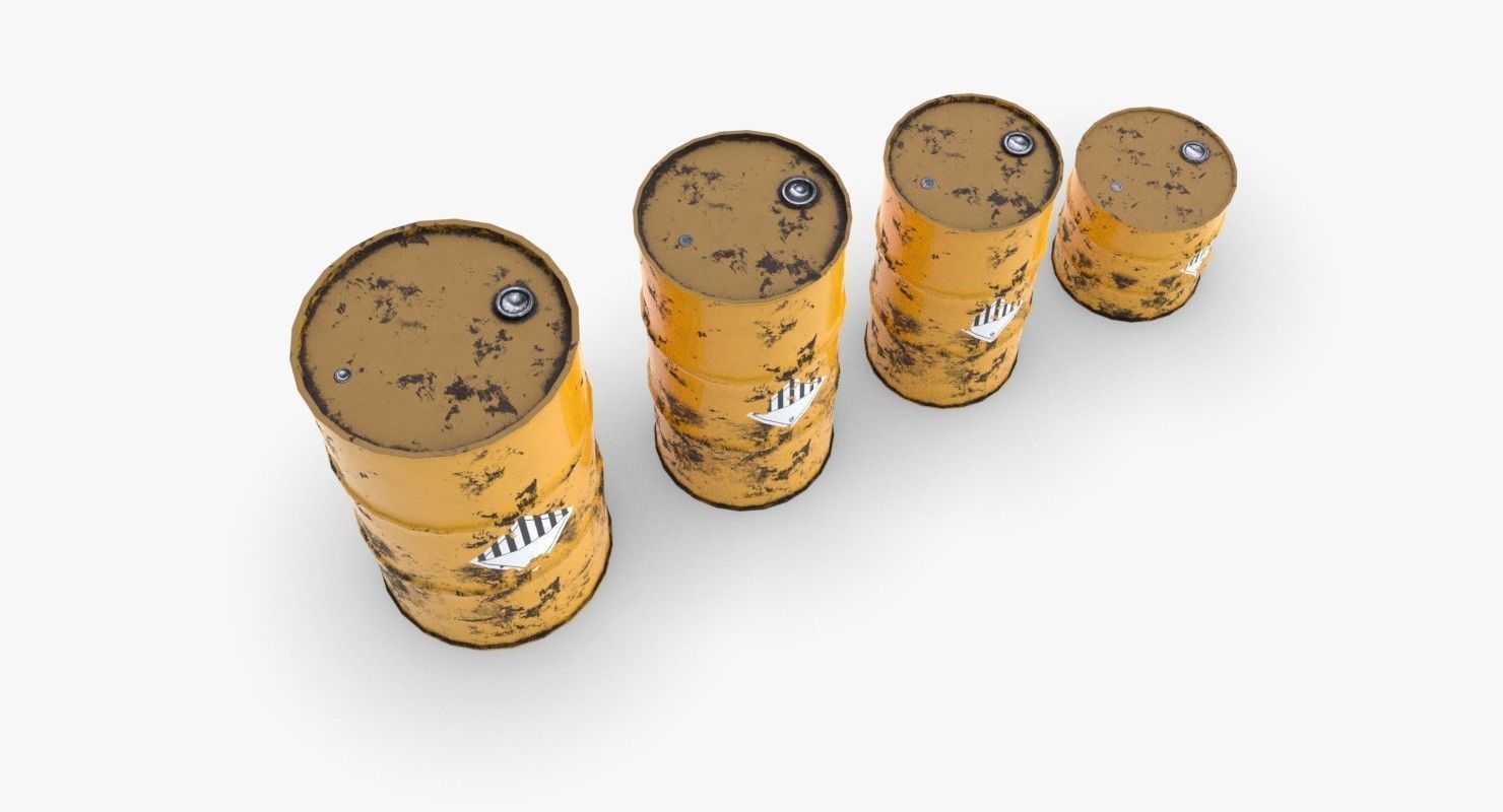 Chemical barrels Low-poly 3D model_6