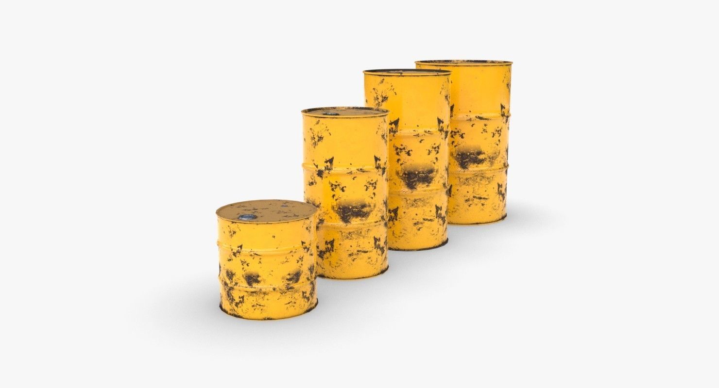 Chemical barrels Low-poly 3D model_3