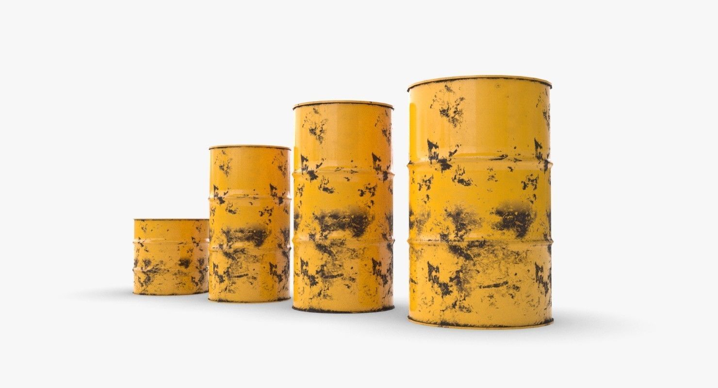 Chemical barrels Low-poly 3D model_5